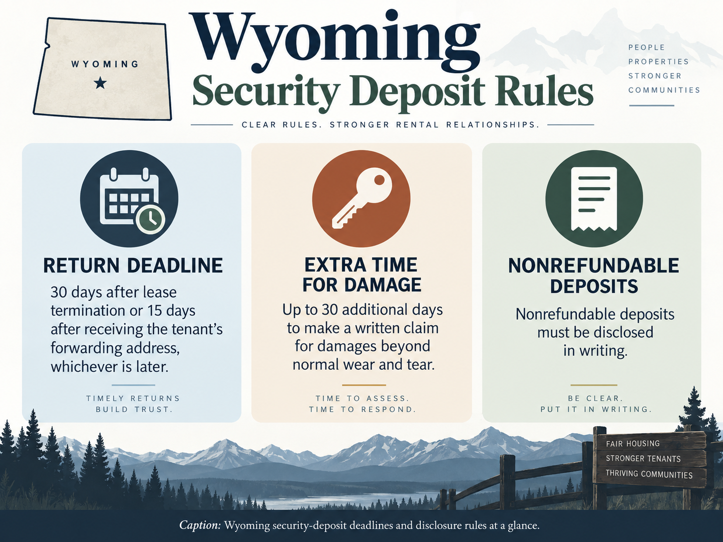 Wyoming security deposit rules for landlords 2026
